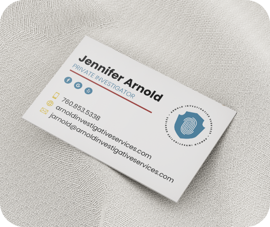 arnold investigative services business card design by laura