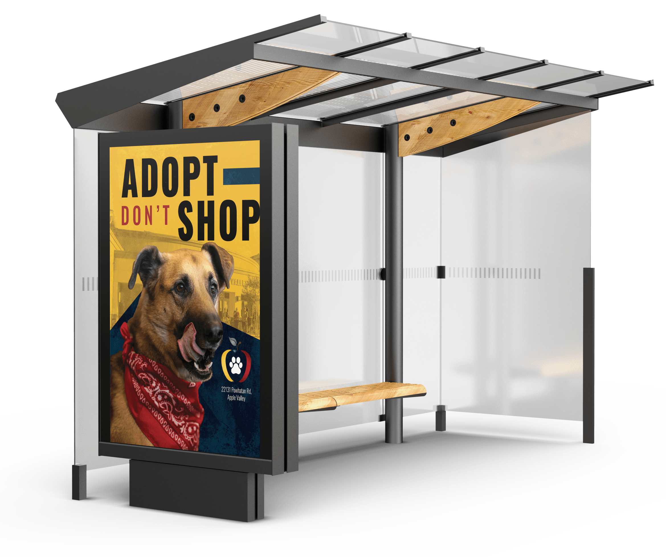 Adopt Don't Shop Bus Ad Campaign Design, Town of Apple Valley